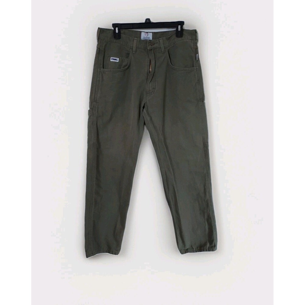 Tyndale FR Work Pants Men's 33x31 Olive Green FRMC Canvas Flame Resistant